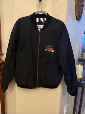 Vtg Norman Todd Black Reese's Racing Bill 94 Elliott Embroidery Bomber Jacket-XL